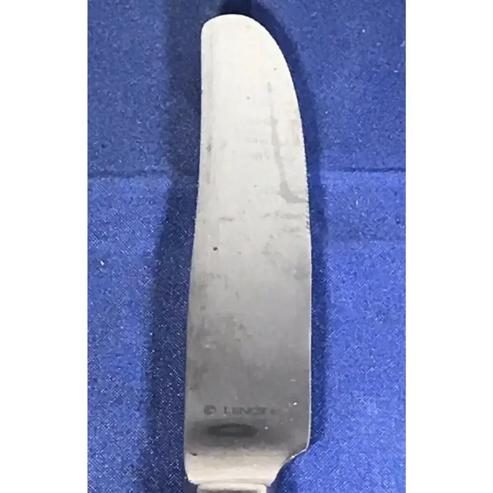 Dinner Knife : Lenox Tudor Bead Stainless Rope Edge Glossy Stainless 9 1/4”